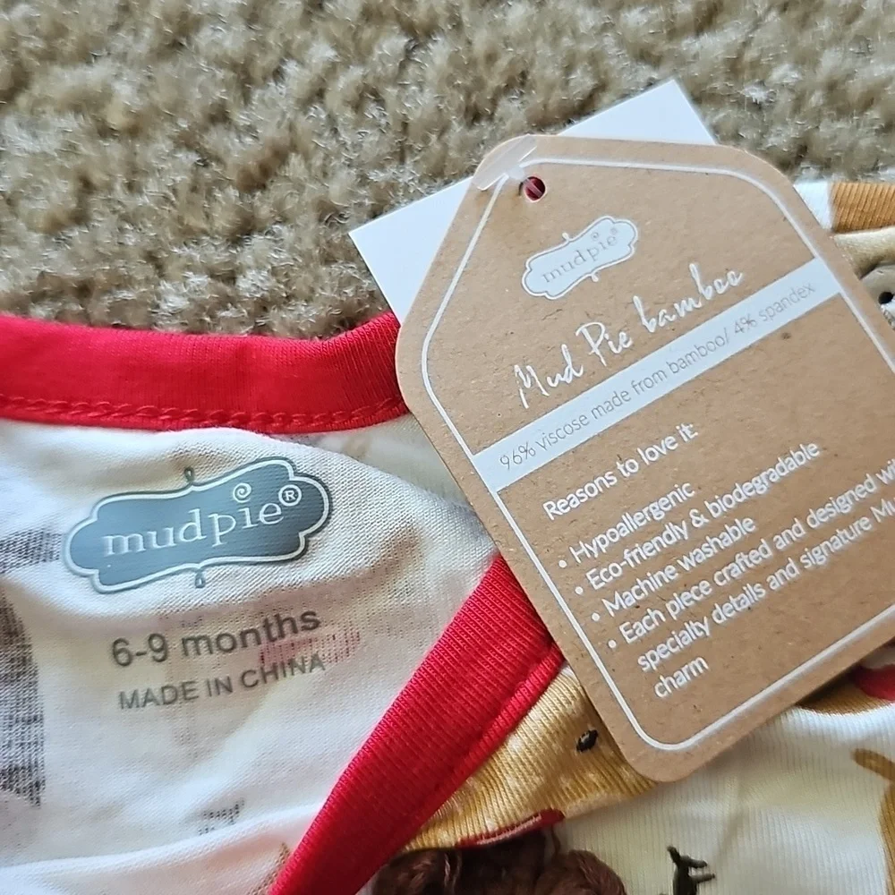 Mud Pie Reindeer Bamboo Sleeper 6-9 Months